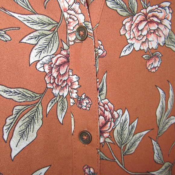 F21 Vintage Floral Rust Tunic Top Plus Size 2X - Picture 5 of 8